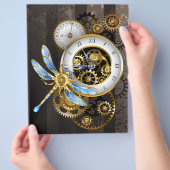 Steampunk-klok met mechanische dragonfly flyer (Hand)