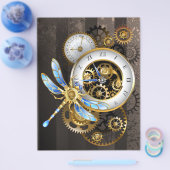 Steampunk-klok met mechanische dragonfly flyer (Enkel)