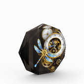 Steampunk-klok met mechanische dragonfly fotoblokken (Links)
