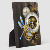 Steampunk-klok met mechanische dragonfly fotoplaat (Zijkant)