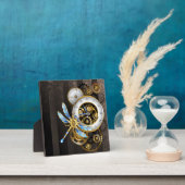 Steampunk-klok met mechanische dragonfly fotoplaat (Insitu)