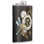 Steampunk-klok met mechanische dragonfly heupfles (Rechts)