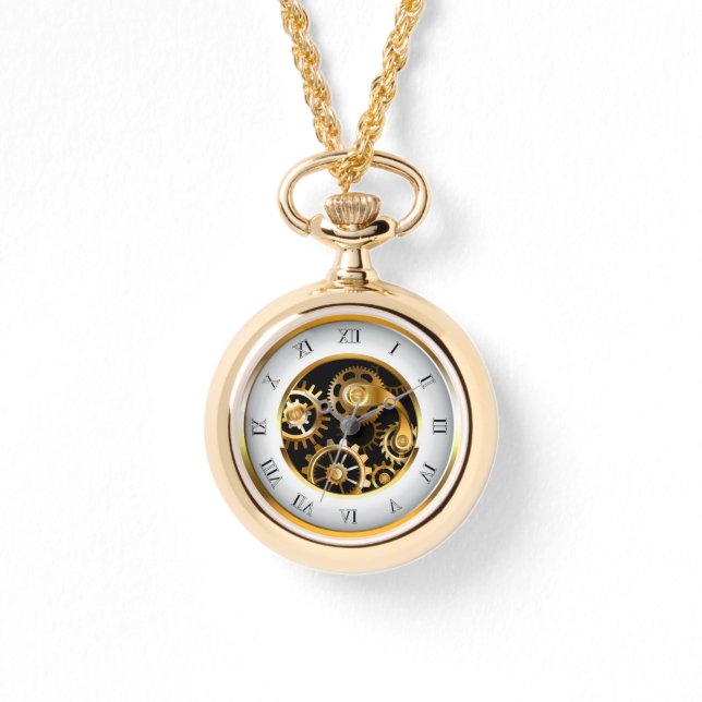 Steampunk-klok met mechanische dragonfly horloge (Voorkant)