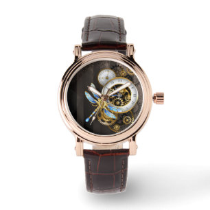 Steampunk-klok met mechanische dragonfly horloge
