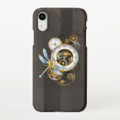 Steampunk-klok met mechanische dragonfly iPhone hoesje (Achterkant)