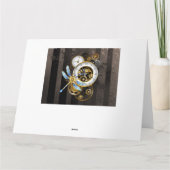 Steampunk-klok met mechanische dragonfly kaart (Achterkant)