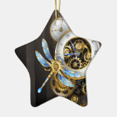 Steampunk-klok met mechanische dragonfly keramisch ornament (Links)