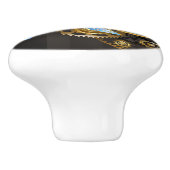 Steampunk-klok met mechanische dragonfly keramische knop (Zijkant)