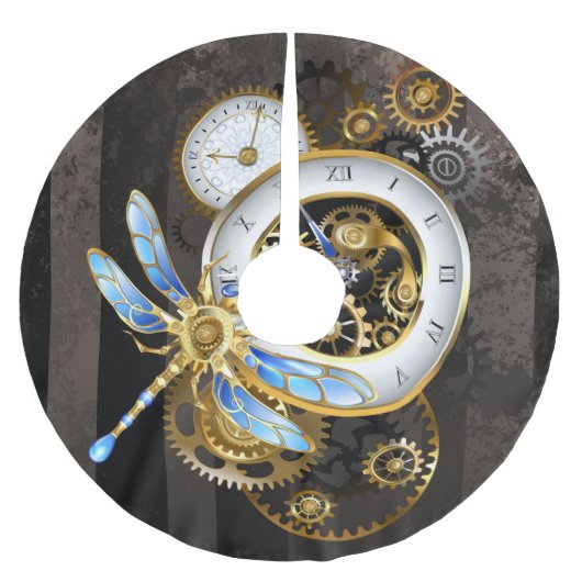 Steampunk-klok met mechanische dragonfly kerstboom rok (Voorkant)