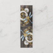 Steampunk-klok met mechanische dragonfly klantenkaartje (Buitenkant ongevouwen)