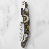 Steampunk-klok met mechanische dragonfly kurkentrekker (Voorkant)