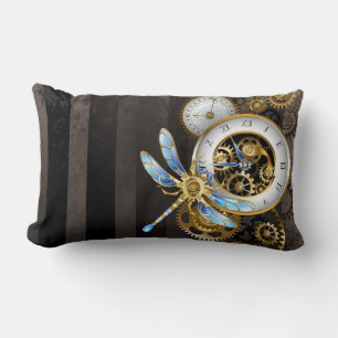 Steampunk-klok met mechanische dragonfly kussen