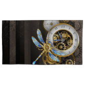 Steampunk-klok met mechanische dragonfly kussensloop (Voorkant)