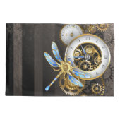 Steampunk-klok met mechanische dragonfly kussensloop (Achterkant)