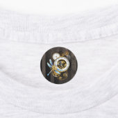 Steampunk-klok met mechanische dragonfly labels (Aangebracht)