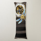 Steampunk-klok met mechanische dragonfly lichaamskussen (Voorkant Verticaal)