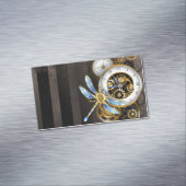 Steampunk-klok met mechanische dragonfly magnetisch visitekaartje (Voorbeeld)