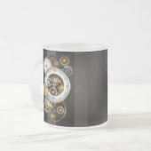 Steampunk-klok met mechanische dragonfly matglas koffiemok (Voorkant links)