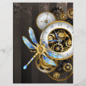Steampunk-klok met mechanische dragonfly menu (Voorkant)