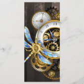 Steampunk-klok met mechanische dragonfly menu (Voorkant)