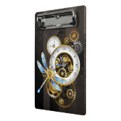 Steampunk-klok met mechanische dragonfly mini klembord (Angled2)