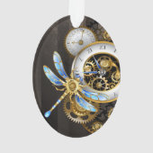 Steampunk-klok met mechanische dragonfly ornament (achterkant)