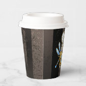 Steampunk-klok met mechanische dragonfly papieren bekers (Rechts)