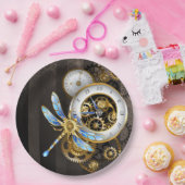 Steampunk-klok met mechanische dragonfly papieren bordje (Feest)