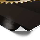 Steampunk-klok met mechanische dragonfly perfect poster (Hoek)