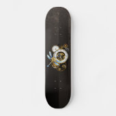 Steampunk-klok met mechanische dragonfly persoonlijk skateboard (Voorkant)
