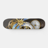 Steampunk-klok met mechanische dragonfly persoonlijk skateboard (Horizontaal)