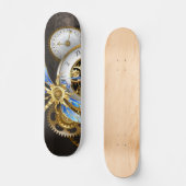 Steampunk-klok met mechanische dragonfly persoonlijk skateboard (Voorkant)