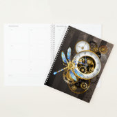 Steampunk-klok met mechanische dragonfly planner (Display)