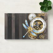 Steampunk-klok met mechanische dragonfly post-it® notes (Kantoor)