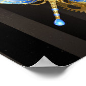 Steampunk-klok met mechanische dragonfly poster (Hoek)