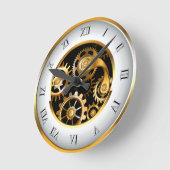 Steampunk-klok met mechanische dragonfly ronde klok (Hoek)