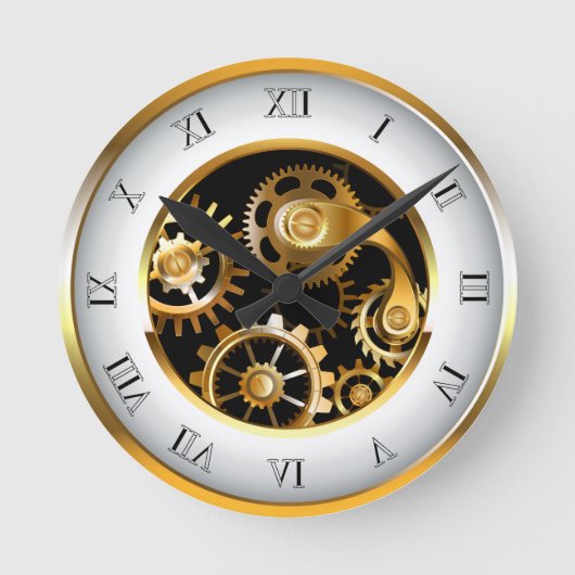 Steampunk-klok met mechanische dragonfly ronde klok (Voorkant)