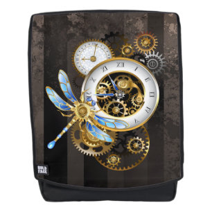 Steampunk-klok met mechanische dragonfly rugtassen