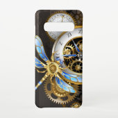 Steampunk-klok met mechanische dragonfly samsung galaxy hoesje (Achterkant)