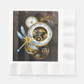 Steampunk-klok met mechanische dragonfly servet (Voorkant)