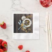 Steampunk-klok met mechanische dragonfly servet (Insitu)