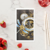 Steampunk-klok met mechanische dragonfly servet (Insitu)