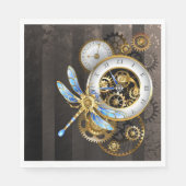 Steampunk-klok met mechanische dragonfly servet (Voorkant)