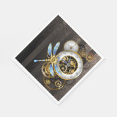 Steampunk-klok met mechanische dragonfly servet (Hoek)