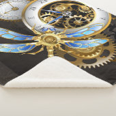 Steampunk-klok met mechanische dragonfly sherpa deken (3/4)