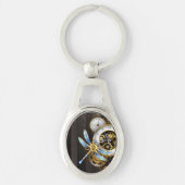 Steampunk-klok met mechanische dragonfly sleutelhanger (Voorkant)