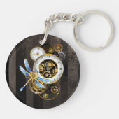 Steampunk-klok met mechanische dragonfly sleutelhanger (Achterkant)