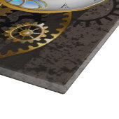 Steampunk-klok met mechanische dragonfly snijplank (Hoek)