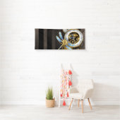 Steampunk-klok met mechanische dragonfly spandoek (Insitu)