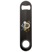 Steampunk-klok met mechanische dragonfly speed flessenopener (Voorkant)